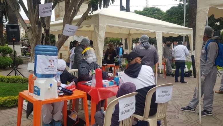 Tarija: Habilitan punto de vacunación en plena plaza principal