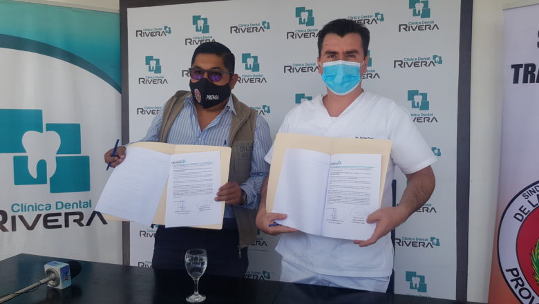 Sindicato de la Prensa de Tarija firma convenio con la Clínica Dental Rivera, afiliados tendrán descuentos por el servicio