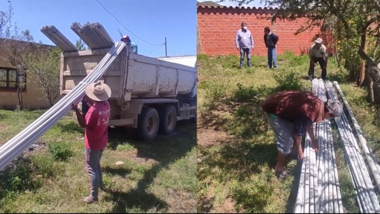 Alcaldía de Tarija entrega 2 mil metros de tubería para ampliación del sistema de agua en Canchones