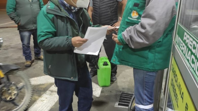 Operativos en estaciones de servicio confirman abastecimiento de combustible en todo el Departamento de Tarija  