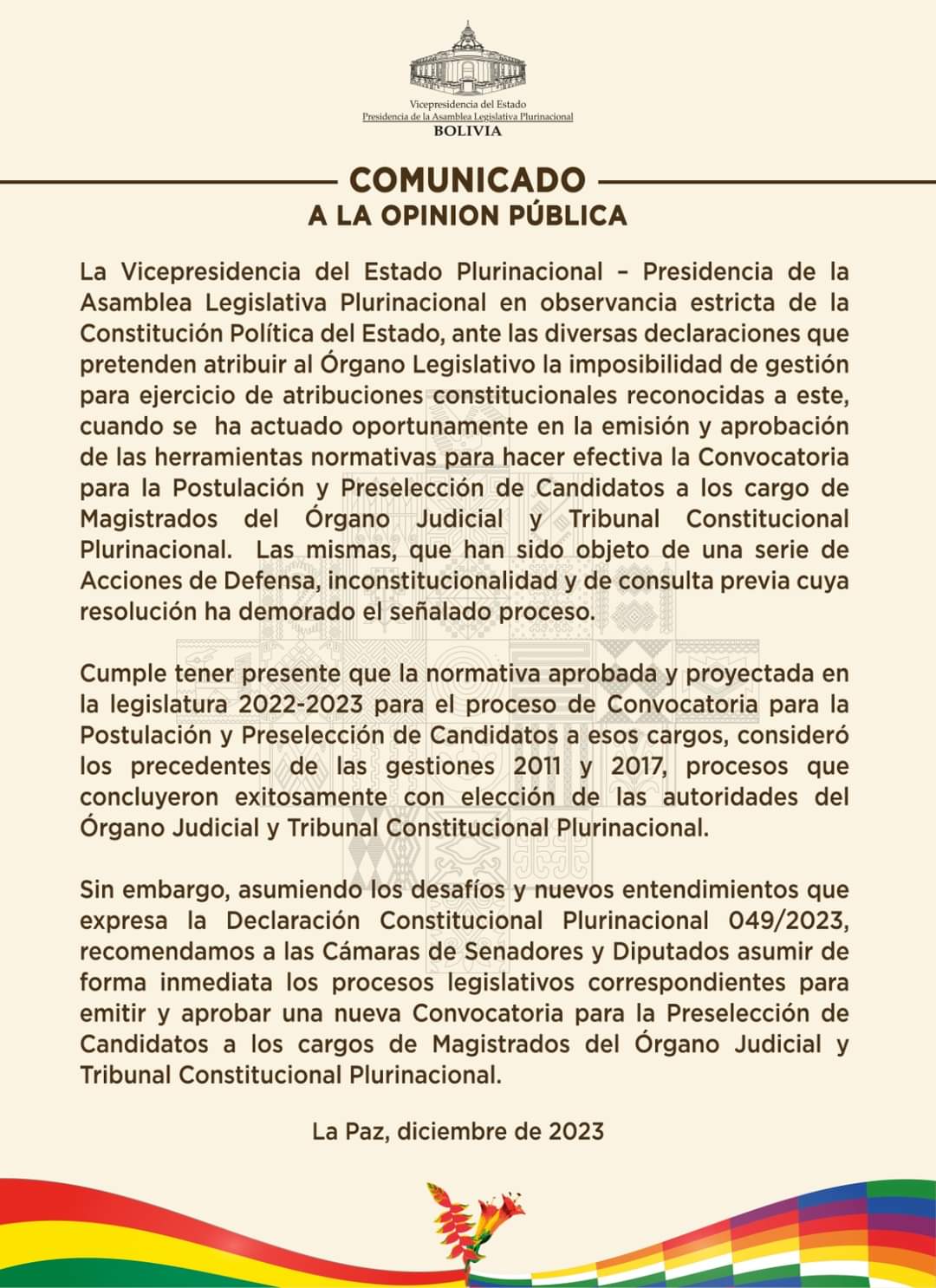 Presidencia De La Alp Aclara Que La Convocatoria Para La Preselección De Magistrados Del Órgano 0176