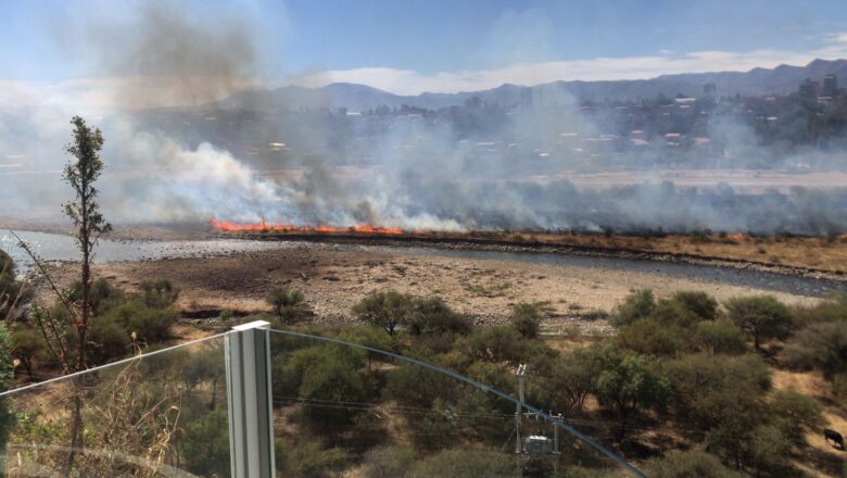 Tarija: Incendio forestal moviliza a equipos de emergencia en la Av. Integración