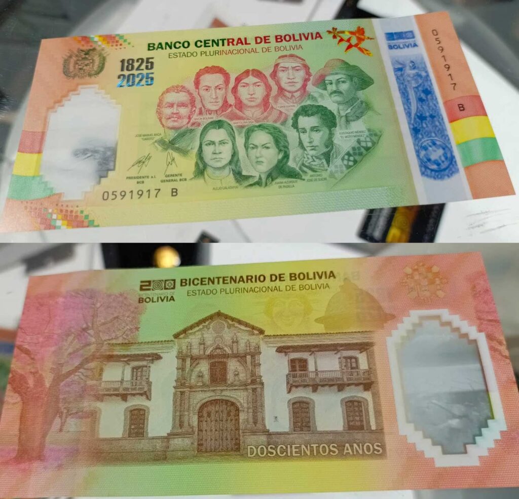 Banco Central presenta moneda y billete del Bicentenario en homenaje a los héroes que forjaron la independencia de Bolivia