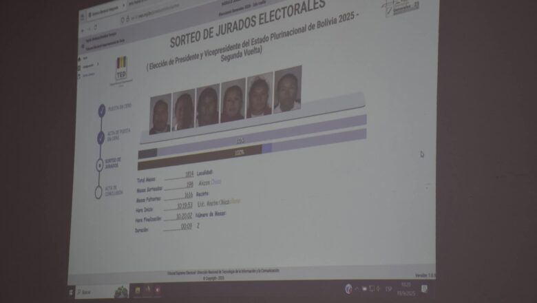 TED de Tarija realizó el sorteo de jurados electorales para la segunda vuelta presidencial