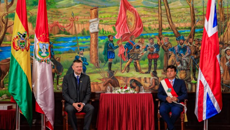 Alcalde de Tarija recibe y se reúne con el embajador de Gran Bretaña