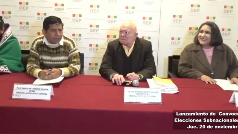 TSE confirma elecciones subnacionales para el 22 de marzo de 2026