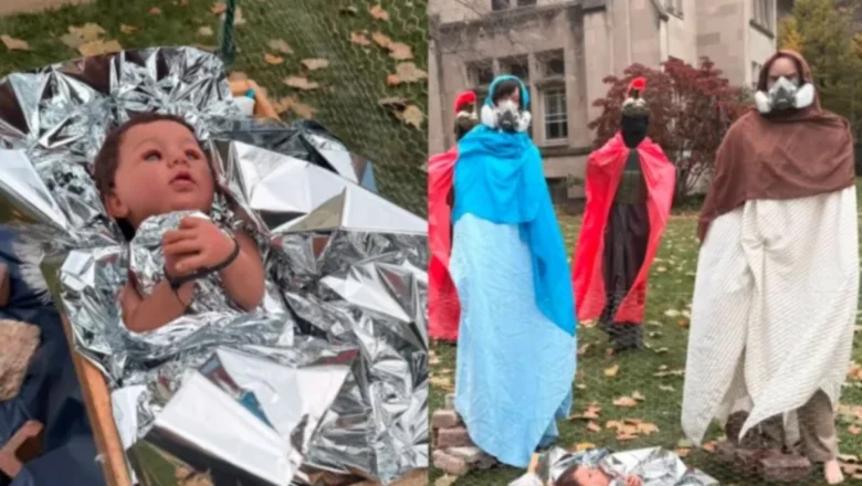 Un pesebre ‘custodiado’ por ICE y con un Niño Jesús esposado desata polémica en Chicago